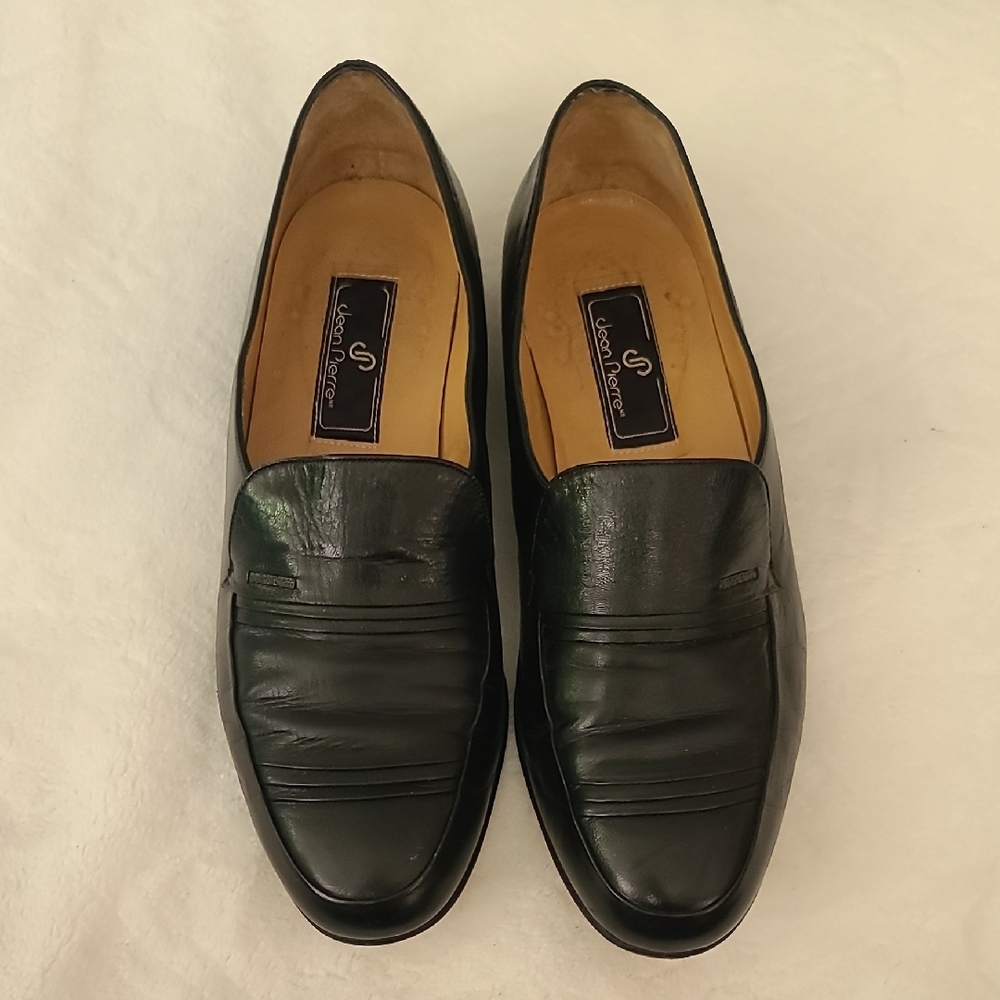 Vintage Jean Pierre Black Leather Men's Loafers